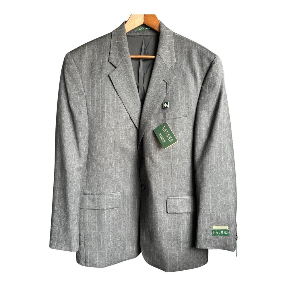 Ralph Lauren Men Total Comfort Suit Separates Jacket Gray Stripe Wool 42Reg $325